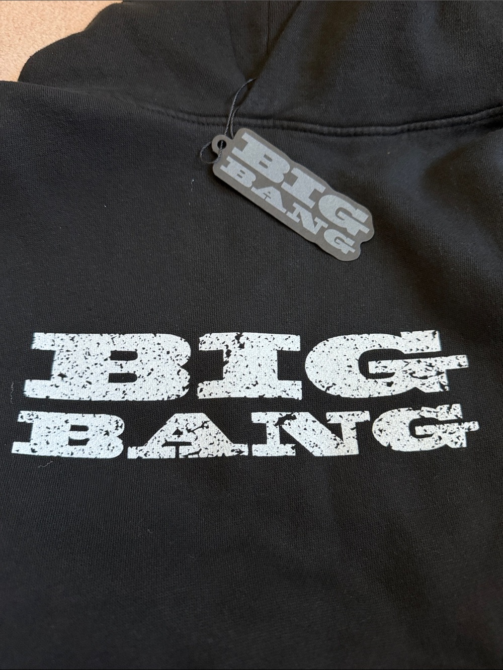 BIG BANG Black Hoodie for Kids - Graphic Pullover with Hood